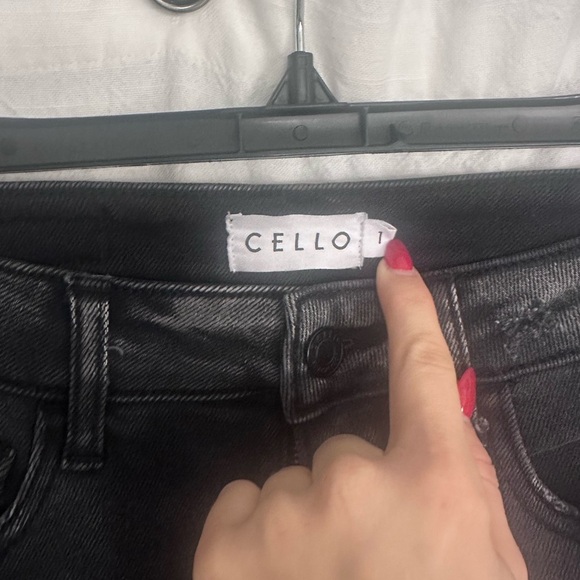 Cello Black Flare Wide Leg Jeans Distressed - Picture 2 of 3